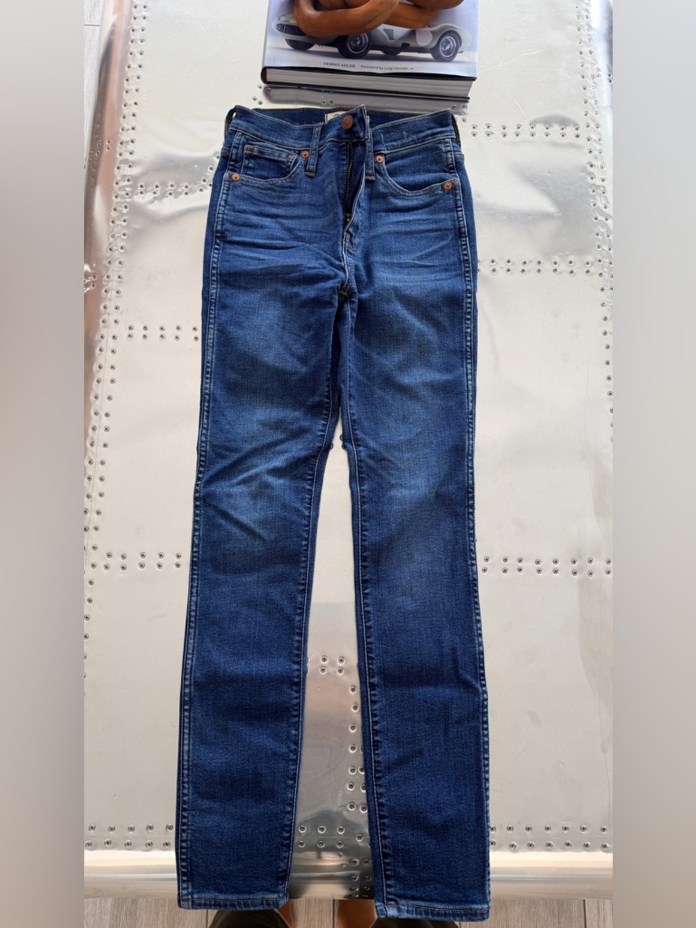 Madewell Dark Blue High-Rise Straight Jeans
